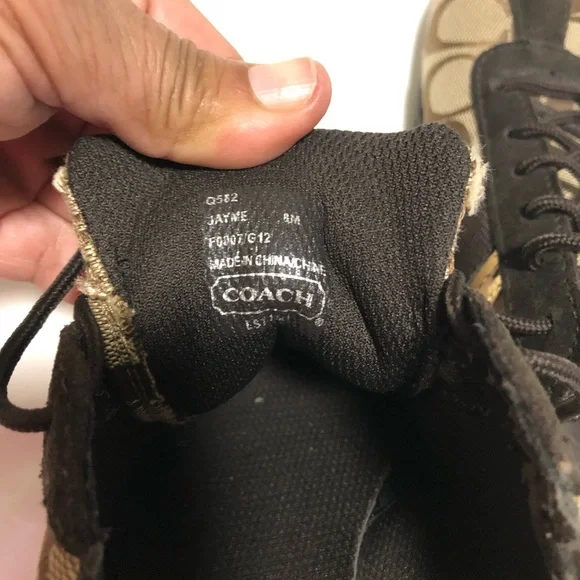 Coach Vintage Sneakers Size 8 Medium Jayme Women's Brown/Tan with Gold Detail - Picture 8 of 11